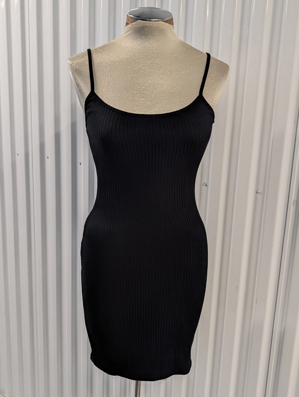 URBAN OUTFITTERS little black dress ribbed bodycon mini S M